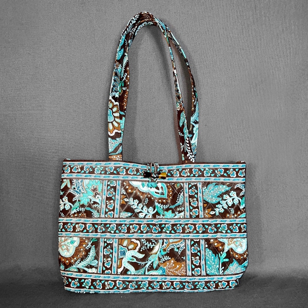 Vera Bradley Blue & Brown Tote